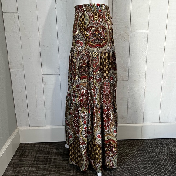 NWOT Boho High Waist Tiered Multicolored Maxi Skirt - Picture 4 of 16